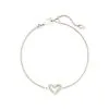 Kendra Scott Ari Heart Silver Chain Bracelet In Ivory Mother-of-Pearl