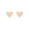 Kendra Scott Ari Heart Gold Stud Earrings In Rose Quartz -Earrings Bracelets Elegant Shop kendra scott ari heart earring rose quartz 00 lg