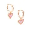 Kendra Scott Ari Heart Rose Gold Huggie Earrings In Light Pink Drusy -Earrings Bracelets Elegant Shop kendra scott ari heart huggie earring rose gold pink drusy 00 lg