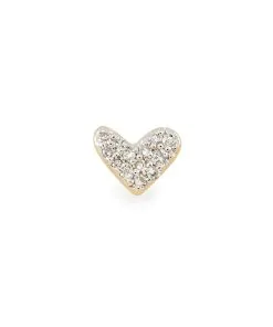 Kendra Scott Heart Mini 14k Yellow Gold Single Stud Earring In White Diamond -Earrings Bracelets Elegant Shop kendra scott ari heart piercing stud gold diamond 01 lg