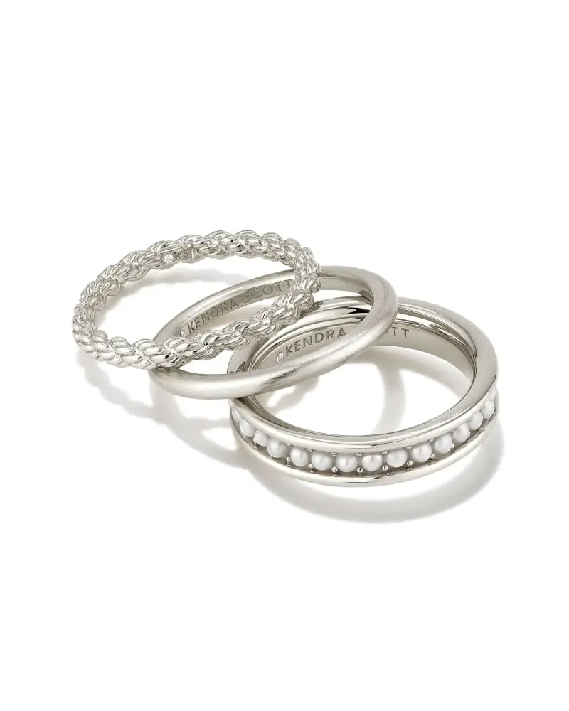 Kendra Scott Arya Silver Ring Set In White Pearl 4 Kendra Scott Arya Silver Ring Set In White Pearl - Image 2