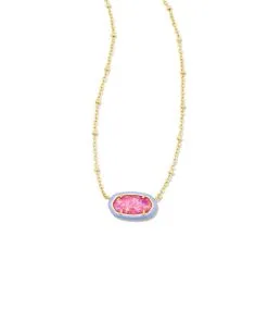 Barbie™ X Kendra Scott Gold Elisa Satellite Reversible Necklace In Pink Iridescent Glitter Glass -Earrings Bracelets Elegant Shop kendra scott barbie elisa satellite reversible necklace gold pink iridescent glitter glass 01 00