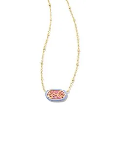 Barbie™ X Kendra Scott Gold Elisa Satellite Reversible Necklace In Pink Iridescent Glitter Glass