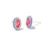 Barbie™ X Kendra Scott Gold Emilie Stud Earrings In Pink Iridescent Glitter Glass -Earrings Bracelets Elegant Shop kendra scott barbie emilie stud earrings gold pink iridescent glitter glass 00