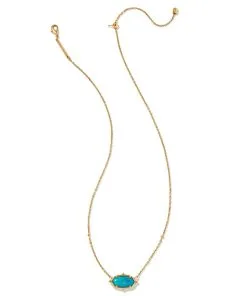 Kendra Scott Baroque Elisa Vintage Gold Pendant Necklace In Variegated Dark Teal Magnesite -Earrings Bracelets Elegant Shop kendra scott baroque elisa pendant necklace vintage gold teal howlite 01