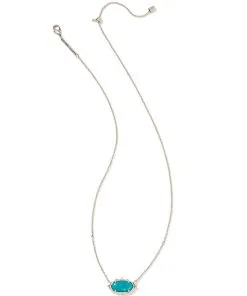 Kendra Scott Baroque Elisa Vintage Silver Pendant Necklace In Variegated Dark Teal Magnesite -Earrings Bracelets Elegant Shop kendra scott baroque elisa pendant necklace vintage silver teal howlite 01