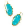 Kendra Scott Baroque Ella Vintage Gold Drop Earrings In Variegated Dark Teal Magnesite -Earrings Bracelets Elegant Shop kendra scott baroque ella drop earrings vintage gold teal howlite 00
