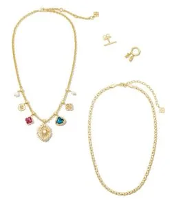 Kendra Scott Brielle Convertible Gold Charm Necklace In Multi Mix -Earrings Bracelets Elegant Shop kendra scott brielle charm necklace convertible gold multi 02