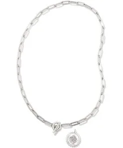 Kendra Scott Brielle Convertible Medallion Chain Necklace In Silver -Earrings Bracelets Elegant Shop kendra scott brielle medallion chain necklace convertible rhodium 01