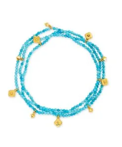 Kendra Scott Britt Vintage Gold Convertible Stretch Necklace In Variegated Turquoise Magnesite -Earrings Bracelets Elegant Shop kendra scott britt convertible stretch necklace vintage gold variegated turquoise magnesite 01 lg