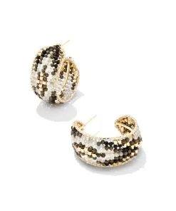 Kendra Scott Britt Gold Hoop Earrings In Neutral Mix -Earrings Bracelets Elegant Shop kendra scott britt hoop earrings gold neutral mix 00