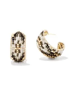 Kendra Scott Britt Gold Hoop Earrings In Neutral Mix