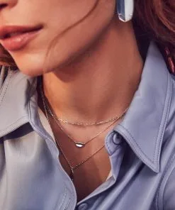 Kendra Scott Brooke Multi Strand Necklace In Silver -Earrings Bracelets Elegant Shop kendra scott brooke multi strand necklace rhodium 1