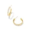 Kendra Scott Cailin Gold Crystal Hoop Earrings In White Crystal -Earrings Bracelets Elegant Shop kendra scott cailin crystal hoop earrings gold white crystal 00
