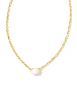 Kendra Scott Cailin Gold Pendant Necklace In Ivory Mother-of-Pearl
