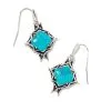 Kendra Scott Cass Vintage Silver Drop Earrings In Variegated Dark Teal Magnesite