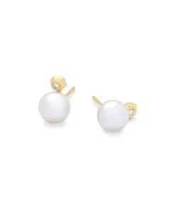 Kendra Scott Cathleen 14k Yellow Gold Stud Earrings -Earrings Bracelets Elegant Shop kendra scott cathleen large stud earring 14k gold pearl 01 lg