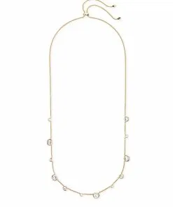Kendra Scott Clementine Choker Necklace In Gold -Earrings Bracelets Elegant Shop kendra scott clementine necklace gold white cz 01 lg