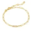 Kendra Scott Courtney Paperclip Bracelet In Gold -Earrings Bracelets Elegant Shop kendra scott courtney paperclip bracelet gold 00