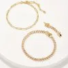 Kendra Scott Courtney Gold Paperclip Bracelet Set Of 2 In White Crystal -Earrings Bracelets Elegant Shop kendra scott courtney paperclip bracelet set gold white crystal 00