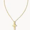 Kendra Scott Cross Pendant Necklace In Gold