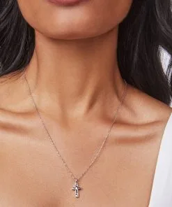 Kendra Scott Cross Pendant Necklace In Silver -Earrings Bracelets Elegant Shop kendra scott cross pendant necklace silver