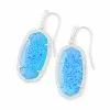 Kendra Scott Dani Silver Drop Earrings In Ocean Kyocera Opal -Earrings Bracelets Elegant Shop kendra scott dani earring rhodium azure opal 00 lg