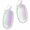 Kendra Scott Danielle Silver Drop Earrings In Dichroic Glass -Earrings Bracelets Elegant Shop kendra scott danielle earring rhodium dichroic glass 00 lg