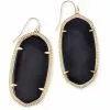 Kendra Scott Danielle Gold Drop Earrings In Black Opaque Glass -Earrings Bracelets Elegant Shop kendra scott danielle gold statement earrings in black 00 default lg