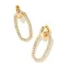 Kendra Scott Danielle Gold Convertible Link Earrings In White Crystal -Earrings Bracelets Elegant Shop kendra scott danielle link earring gold white crystal 00
