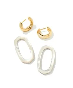Kendra Scott Danielle Gold Convertible Link Earrings In Ivory Mother-of-Pearl -Earrings Bracelets Elegant Shop kendra scott danielle link earrings gold ivory mother of pearl 01