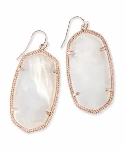 Kendra Scott Danielle Rose Gold Earrings In Ivory Pearl
