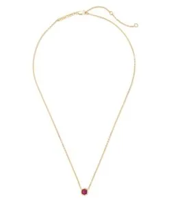 Kendra Scott Davie 18k Gold Vermeil Pendant Necklace In Ruby -Earrings Bracelets Elegant Shop kendra scott davie pendant necklace 18k gold vermeil pink ruby 01 lg
