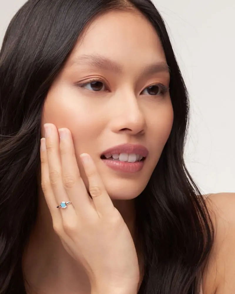 Kendra Scott Davie Sterling Silver Band Ring In Aquamarine 4 Kendra Scott Davie Sterling Silver Band Ring In Aquamarine - Image 2