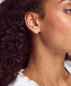 Kendra Scott Davie Gold Stud Earrings In Ivory Mother-of-Pearl -Earrings Bracelets Elegant Shop kendra scott davie stud earring gold ivory mother of pearl 03 lg