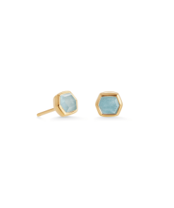 Kendra Scott Davie 18k Gold Vermeil Stud Earrings In Aquamarine