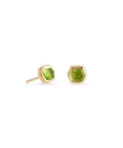 Kendra Scott Davie 18k Gold Vermeil Stud Earrings In Peridot
