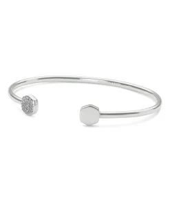 Kendra Scott Davis Sterling Silver Cuff Bracelet In White Diamond