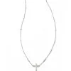 Kendra Scott Delicate Cross Pendant Necklace In 14k White Gold -Earrings Bracelets Elegant Shop kendra scott delicate cross pendant necklace 14kt white gold 00