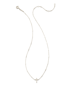 Kendra Scott Delicate Cross Pendant Necklace In 14k White Gold -Earrings Bracelets Elegant Shop kendra scott delicate cross pendant necklace 14kt white gold 01