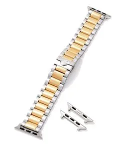 Kendra Scott Dira 3 Link Watch Band In Two Tone Stainless Steel -Earrings Bracelets Elegant Shop kendra scott dira 3 link watch band gold stainless 01