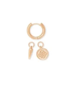 Kendra Scott Dira Convertible Coin Huggies In Rose Gold -Earrings Bracelets Elegant Shop kendra scott dira coin huggie earrings rose gold 00 lg