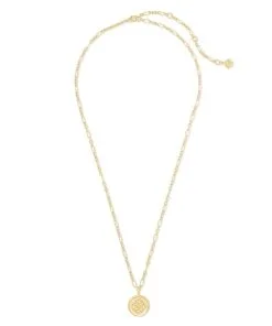 Kendra Scott Dira Coin Pendant In Gold -Earrings Bracelets Elegant Shop kendra scott dira coin pendant necklace gold 01 lg