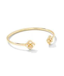 Kendra Scott Dira Stone Gold Cuff Bracelet In Ivory Mix