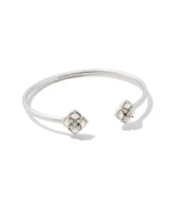 Kendra Scott Dira Stone Silver Cuff Bracelet In Ivory Mix