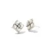 Kendra Scott Dira Stone Silver Stud Earrings In Ivory Mix -Earrings Bracelets Elegant Shop kendra scott dira stone stud earrings rhodium ivory mix white cz 00