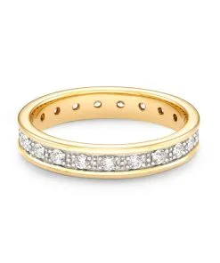 Kendra Scott Drew 14k Yellow Gold Band Ring In White Diamond
