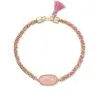Kendra Scott Elaina Gold Friendship Bracelet In Rose Quartz
