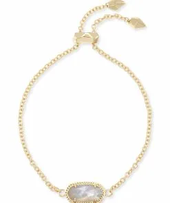 Kendra Scott Elaina Gold Adjustable Chain Bracelet In Ivory Pearl