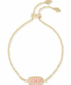 Kendra Scott Elaina Gold Adjustable Chain Bracelet In Rose Gold Filigree Mix